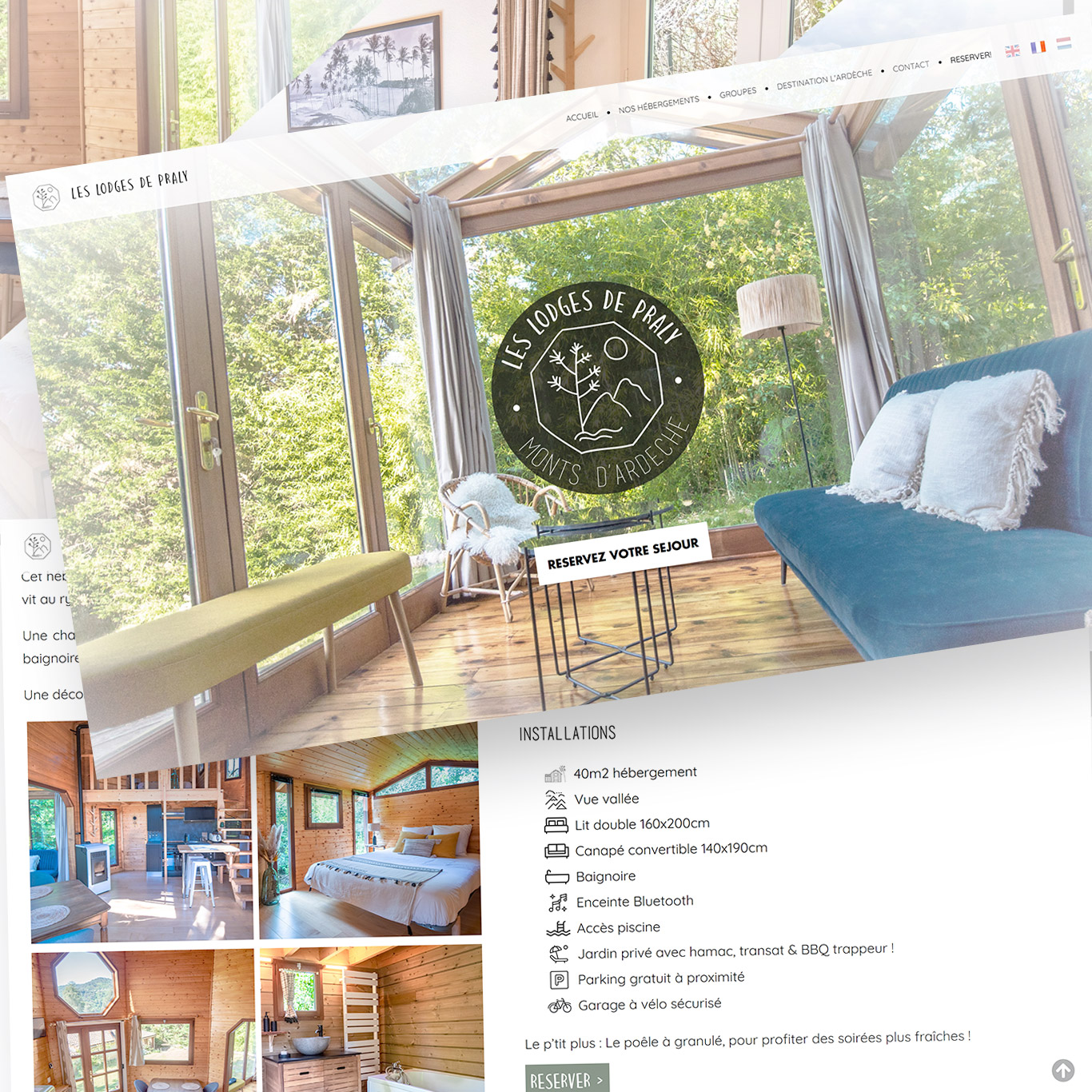 website Les Lodges de Praly
